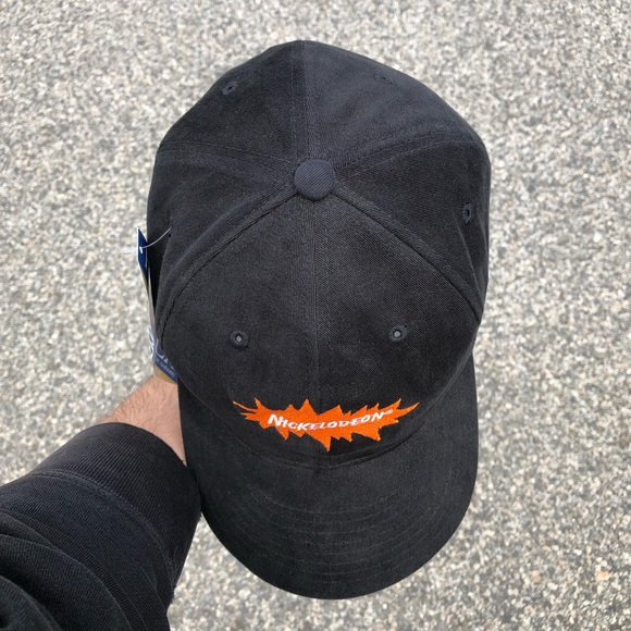 Vtg Nickelodeon Iconic Logo Deadstock Black Hat with Original Tag Attached - Picture 5 of 9